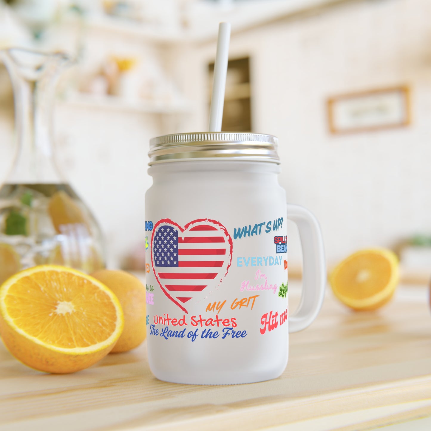 United State Land of the Free - Mason Jar