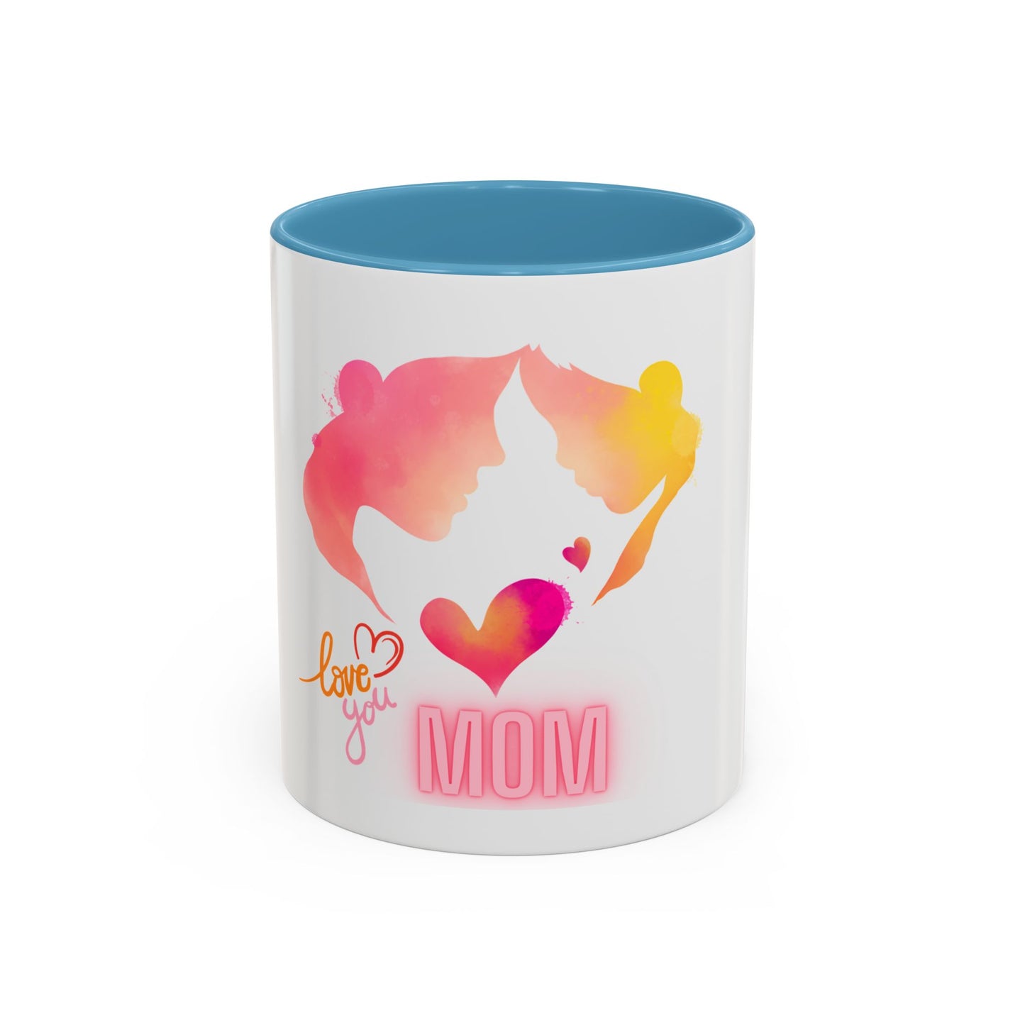 I Love you MOM Accent Coffee Mug - Perfect Gift for Mother's Day