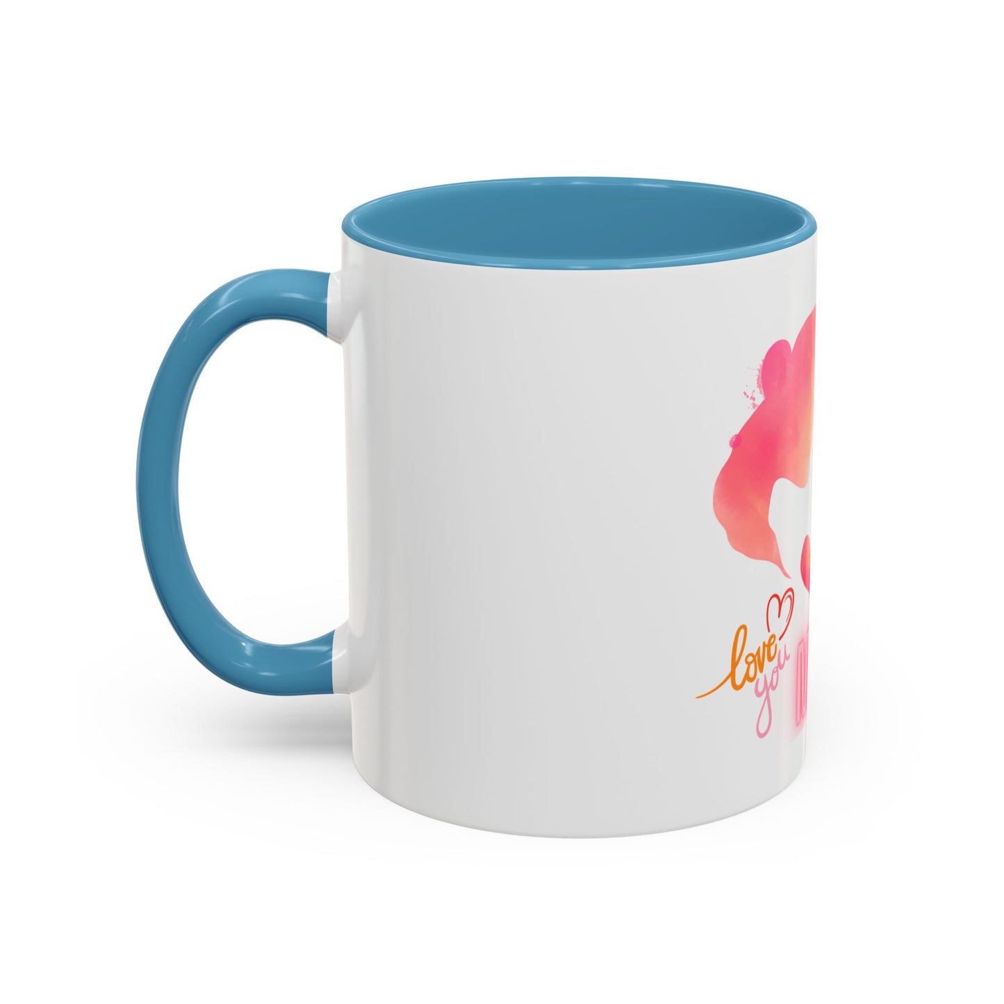 I Love you MOM Accent Coffee Mug - Perfect Gift for Mother's Day