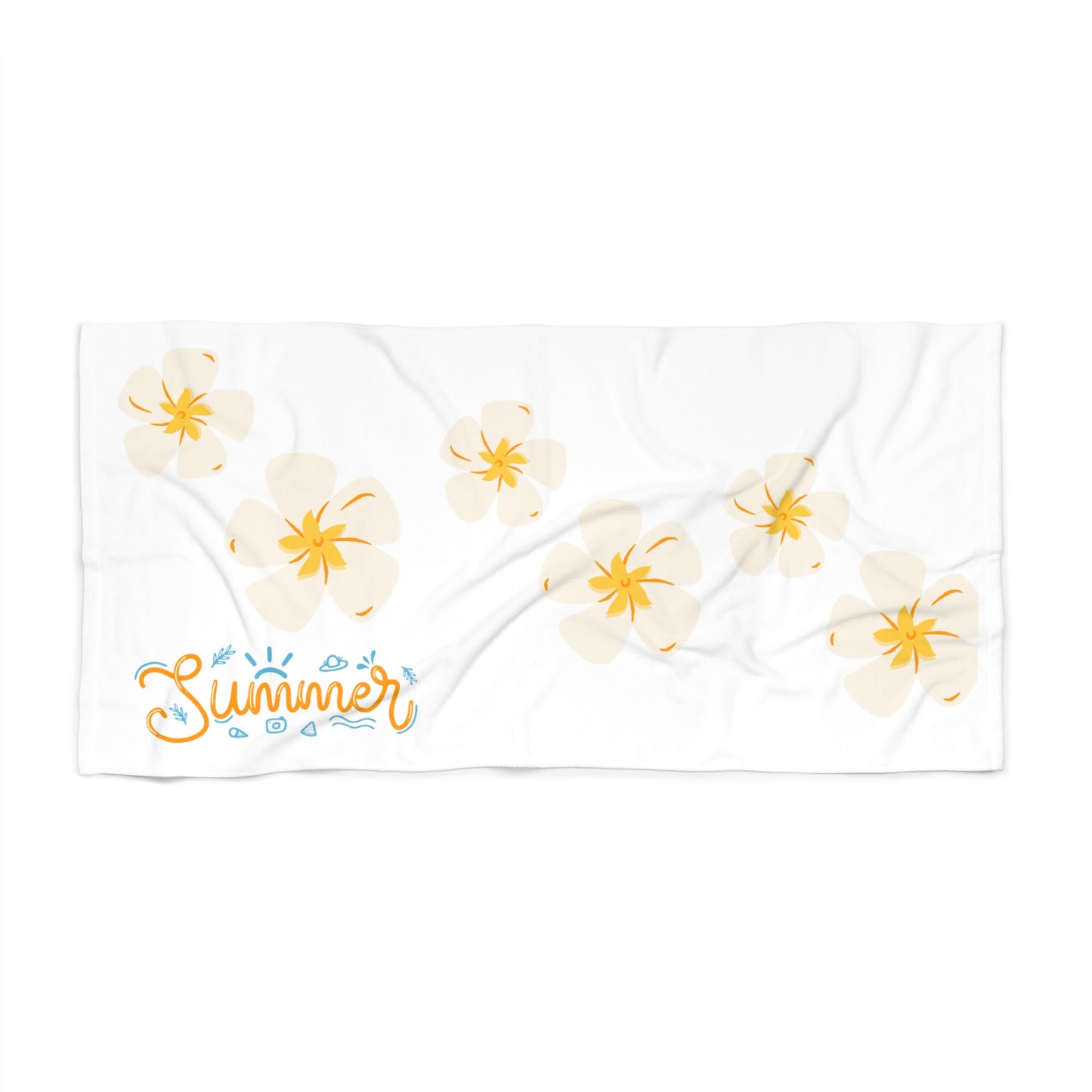 Summer Vibes Floral Beach Towel