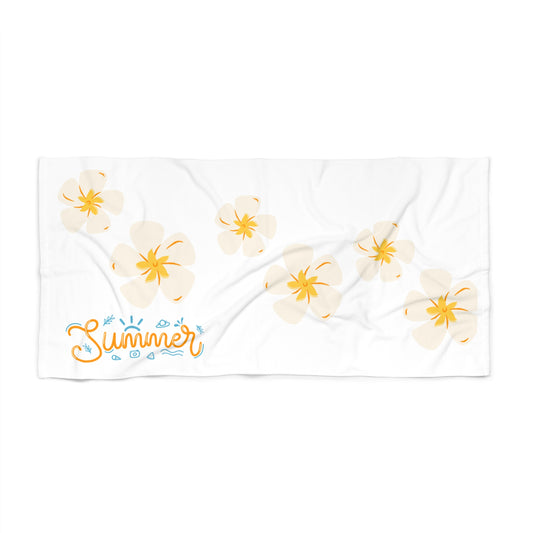 Summer Vibes Floral Beach Towel