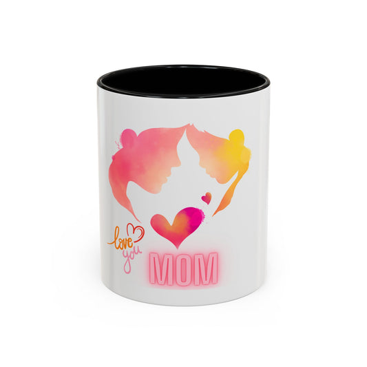 I Love you MOM Accent Coffee Mug - Perfect Gift for Mother's Day