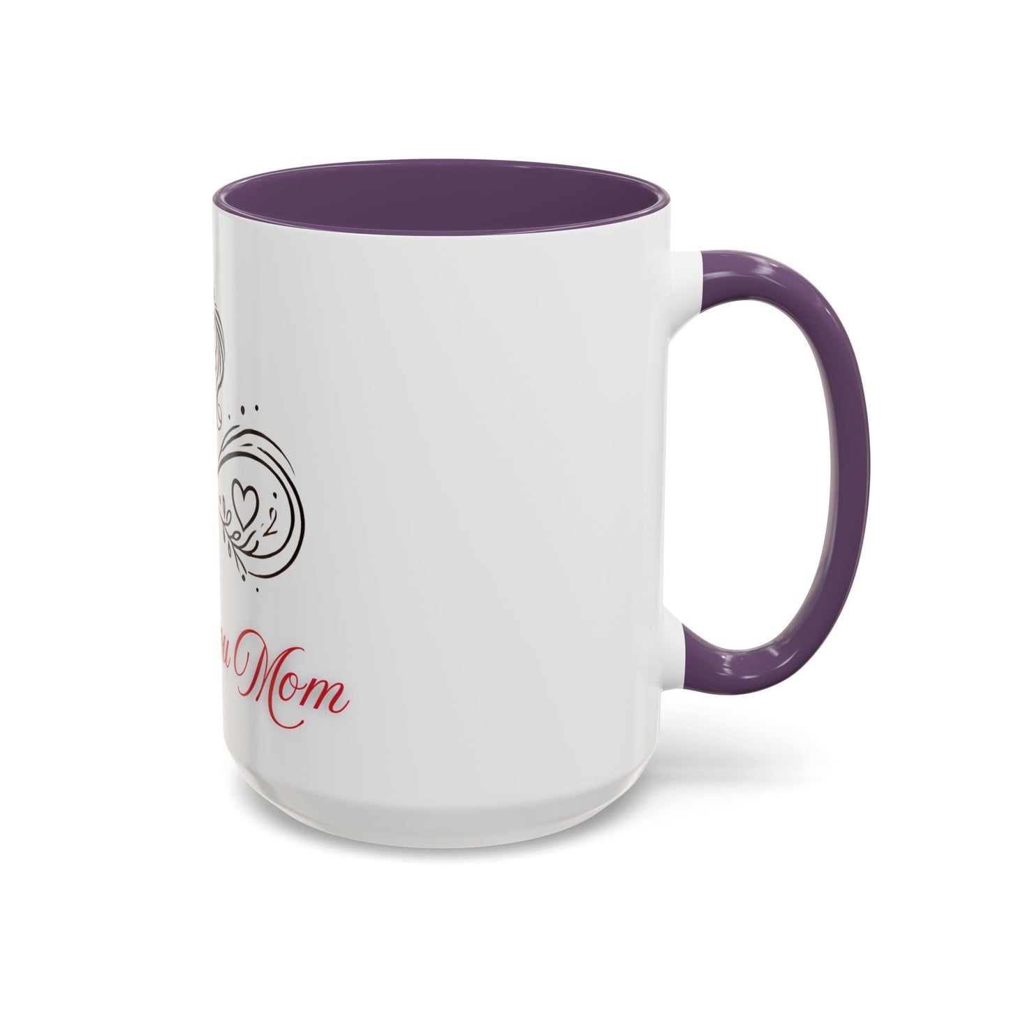 I Love You Mom Accent Coffee Mug - Perfect Gift for Mother's Day