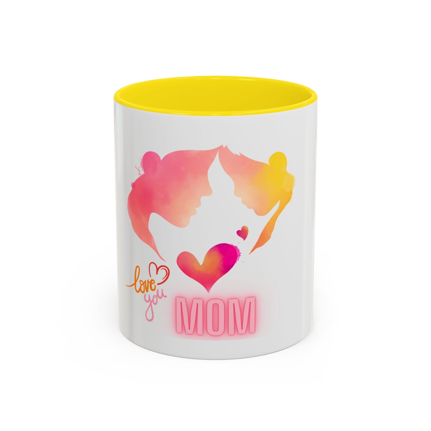 I Love you MOM Accent Coffee Mug - Perfect Gift for Mother's Day