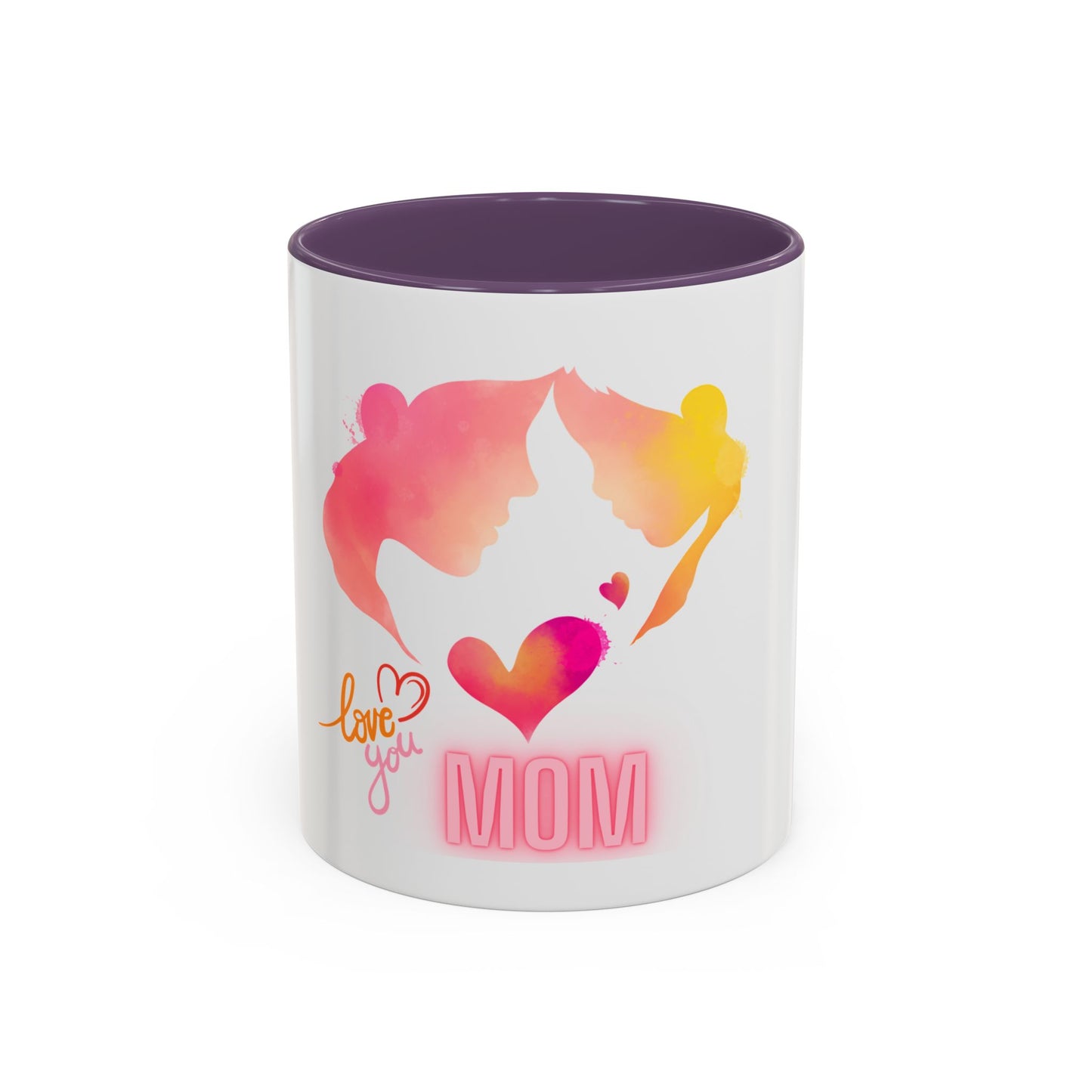 I Love you MOM Accent Coffee Mug - Perfect Gift for Mother's Day