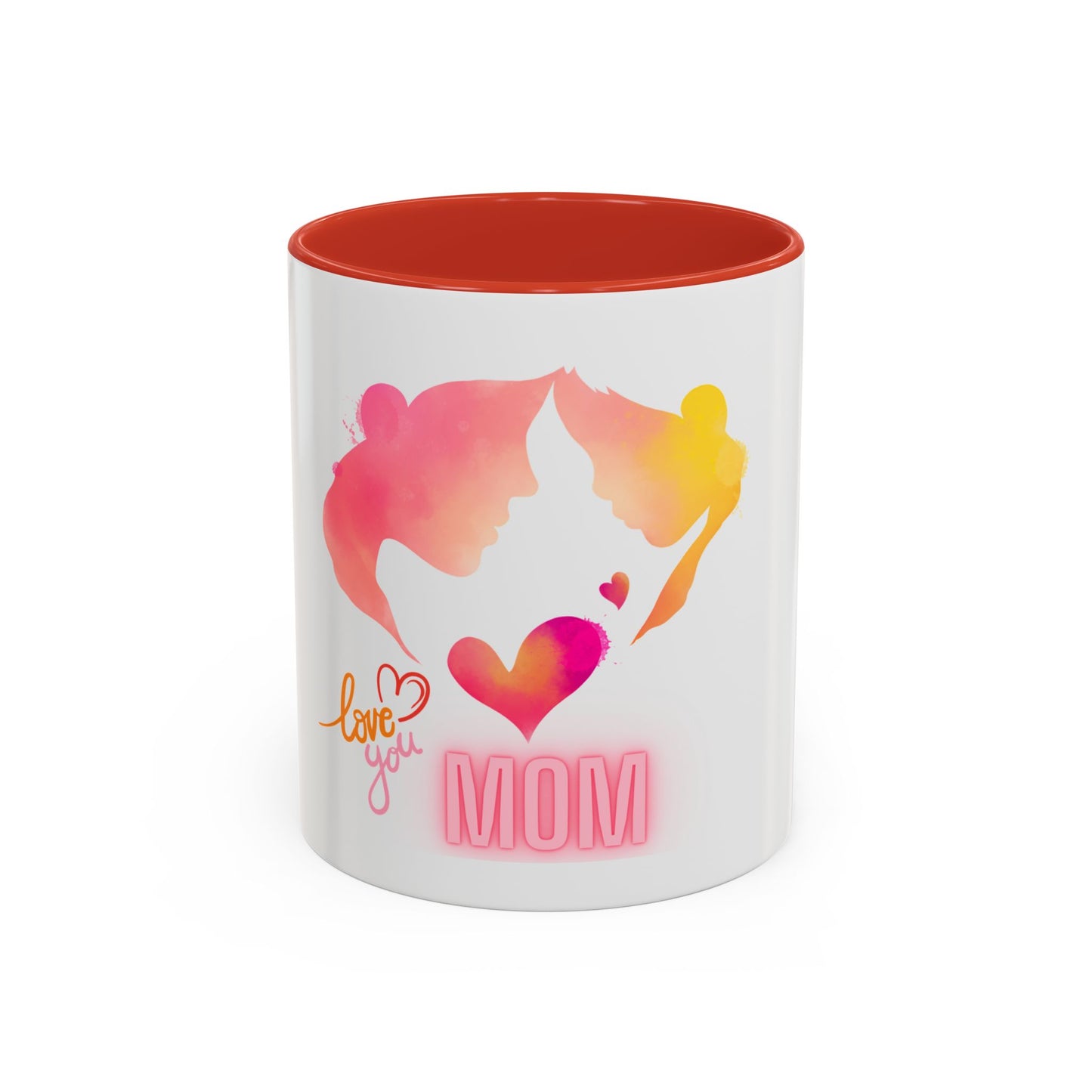 I Love you MOM Accent Coffee Mug - Perfect Gift for Mother's Day