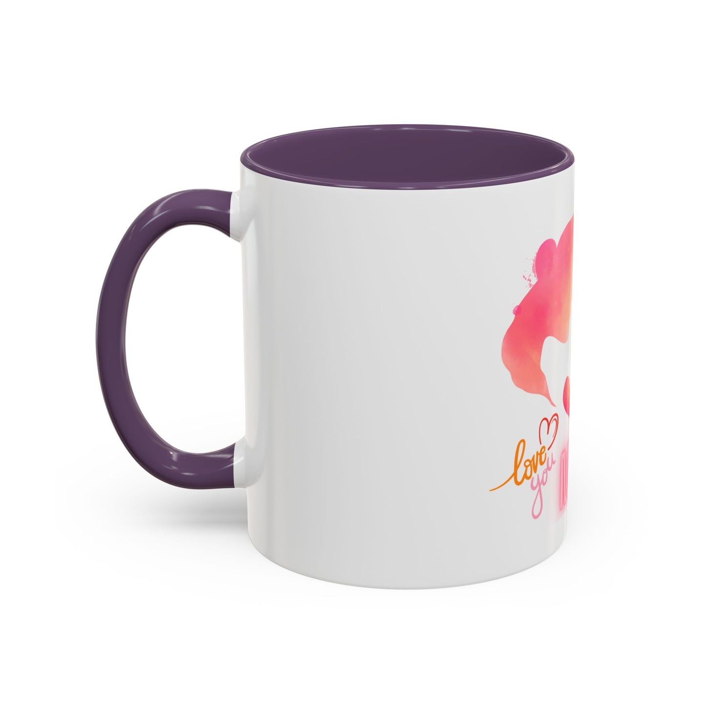 I Love you MOM Accent Coffee Mug - Perfect Gift for Mother's Day